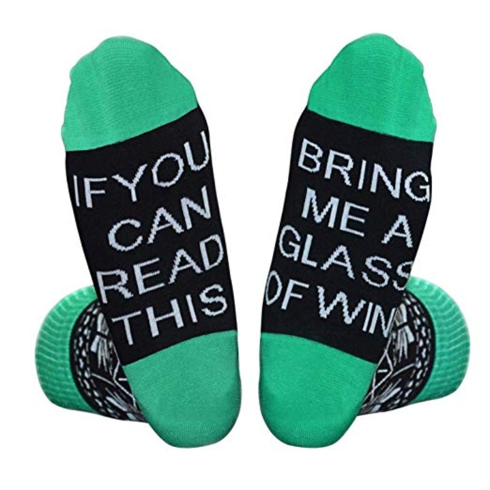 If You Can Read This... Wine Socks Green